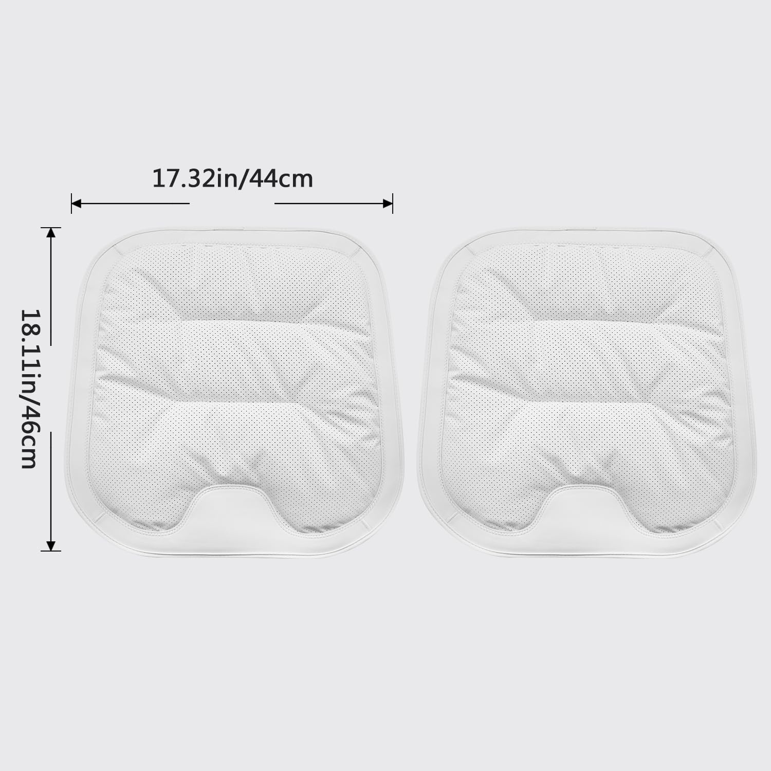 Premium Nappa Leder Rear Sitzkissen Autositzschoner Atmungsaktiv, Anti Rutsch Auto Rear Sitzauflage Sitzkissen Sitzbezüge Universal für Auto, Bürostuhl (Weiß, 2 Stück)
