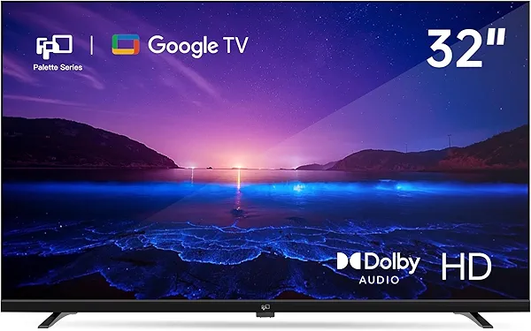 FPD 32-inch Smart TV Google TV HD 720p with Google Play and Google Cast Built-in, HDR 10, Dolby Audio, Voice Remote, Stream Live TV(Palette-Series, CG32-P3, 2024 Model)
