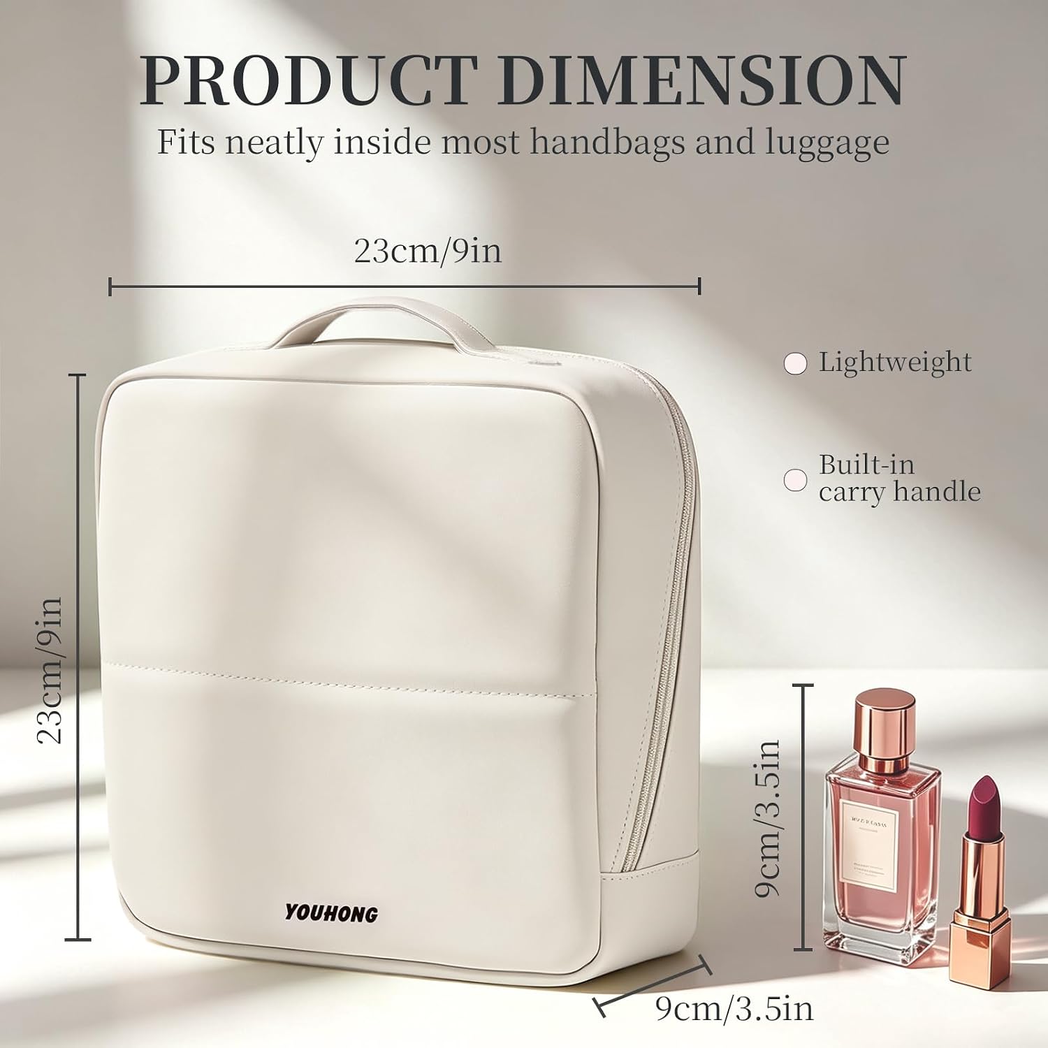 Standing Makeup Bag, Large Travel Cosmetic Toiletry Organizer for Women