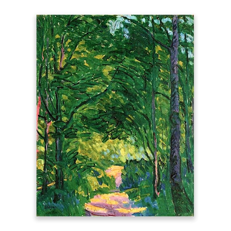 絵画　海外輸入　キャンパス生地 Amazon.co.jp: エルンスト・ガイガー: 森の小道. 有名な絵画の