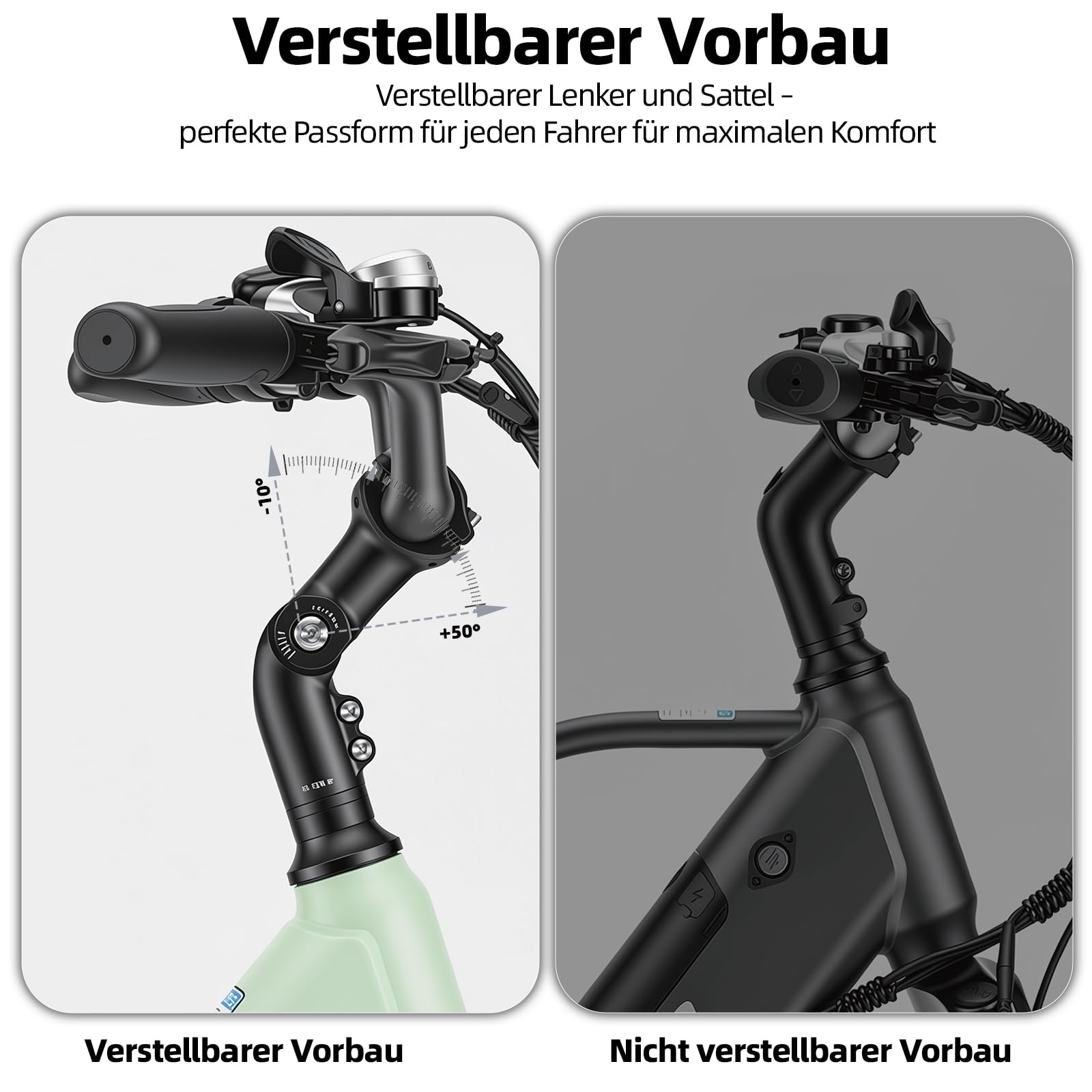 V28 Vélo électrique 28" pour homme et femme, moteur arrière 250 W, 45 Nm, batterie 36 V 14,5 Ah, portée jusqu'à 75 km, Shimano 7 vitesses, fourche à suspension, freins à disque, vélo de ville