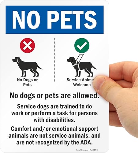Miniatura 4 de SmartSign Paquete de 4 etiquetas adhesivas de animales de apoyo emocional de 7 x 5 pulgadas con símbolos de perro, poliéster laminado de 5 mil con