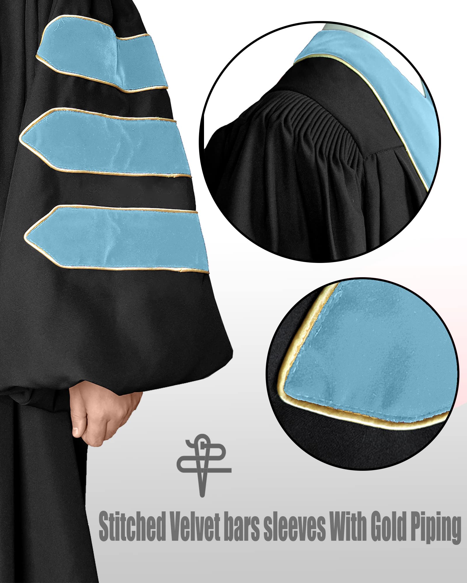 Snapklik.com : YIIOSS Unisex Deluxe Doctoral Graduation Gown
