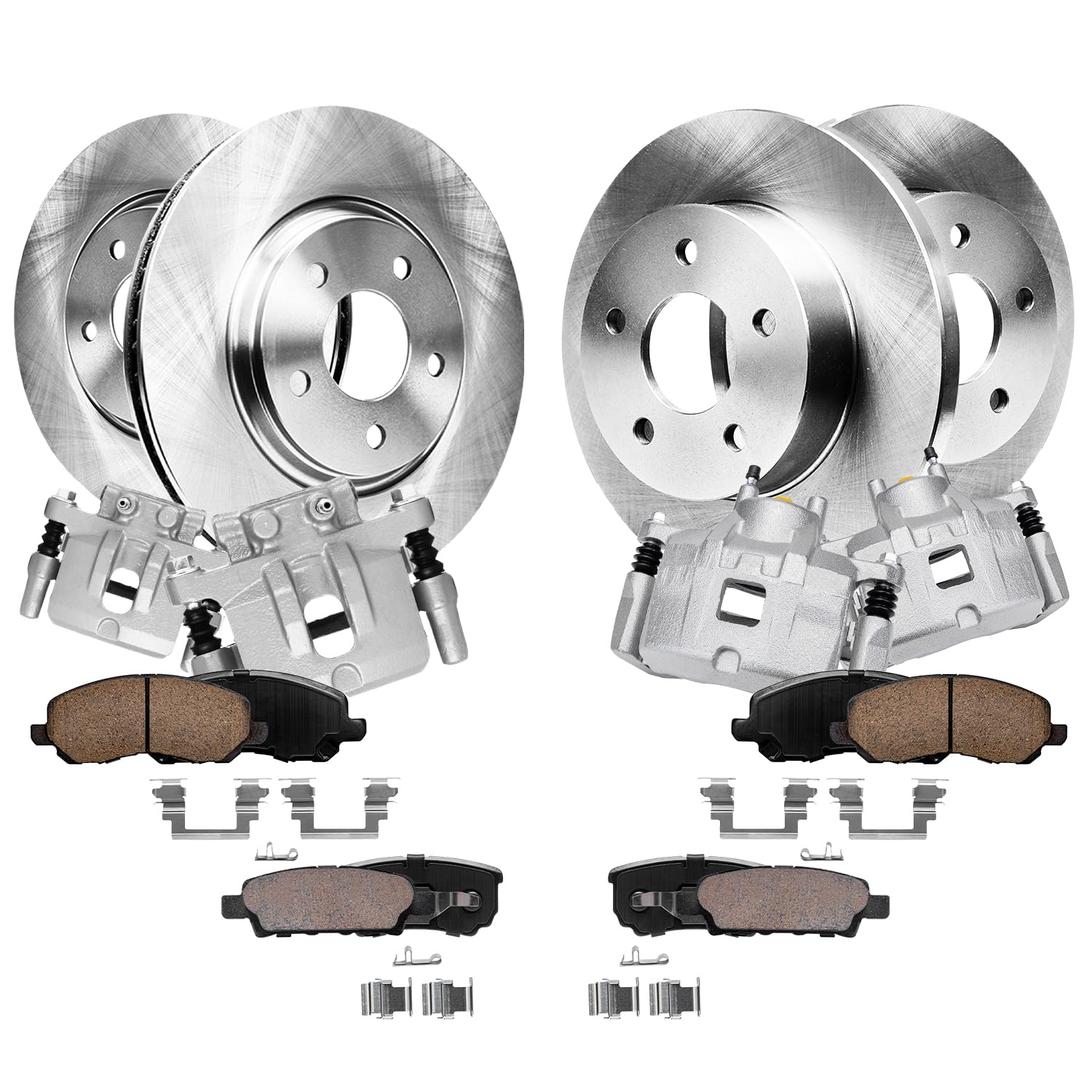 Detroit Axle - Front Rear Disc Rotors Brake Pads Calipers for Chrysler 200