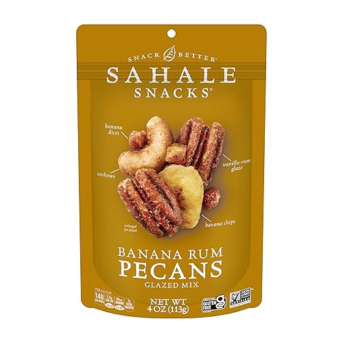 Sahale Snacks Glazed Mix, Banana Rum Pecans, 24 Ounce - Banana Rum Pecans - 4.5 Ounce (Pack of 6)