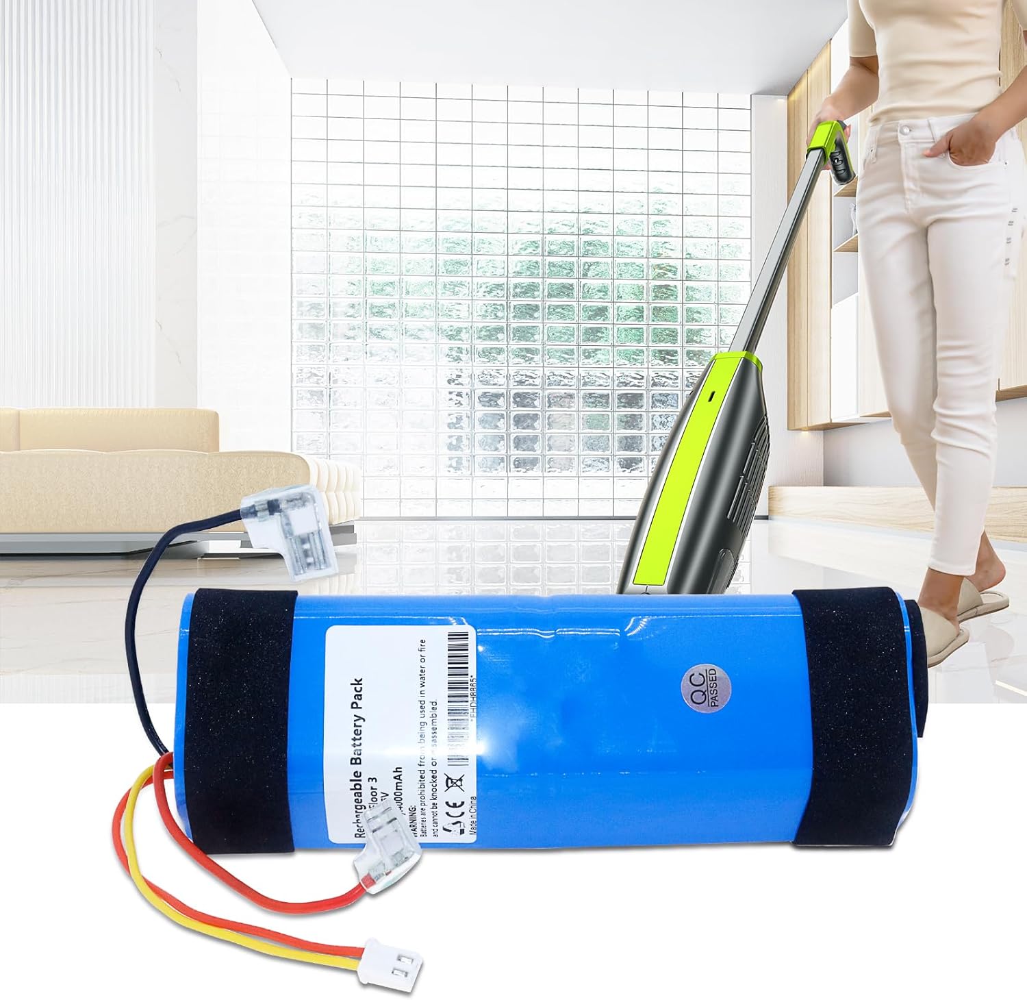 Battery Replacement for Tineco iFloor 3, Floor ONE S3, Floor one S3 and Breeze Cordless Wet Dry Vacuum, Compatible with FW030100US, FW030200US