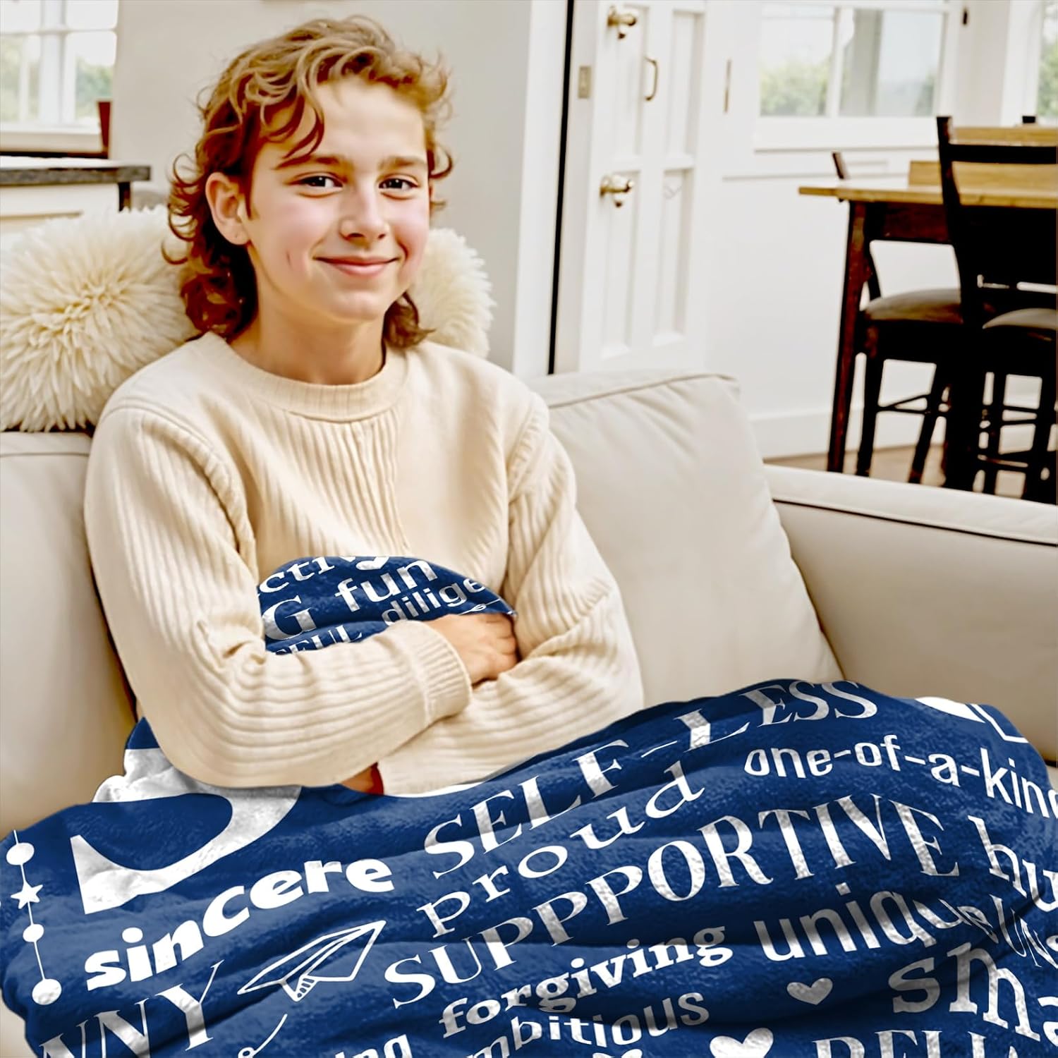 Valentines Day Gifts for Son Blanket Son Gifts from Mom and Dad Birthday Gift for Son Graduation Gift for Son Father Day Mother Day Son Birthday Christmas Baptism Easter Gifts for Son Blanket 50"x60" - Image 3