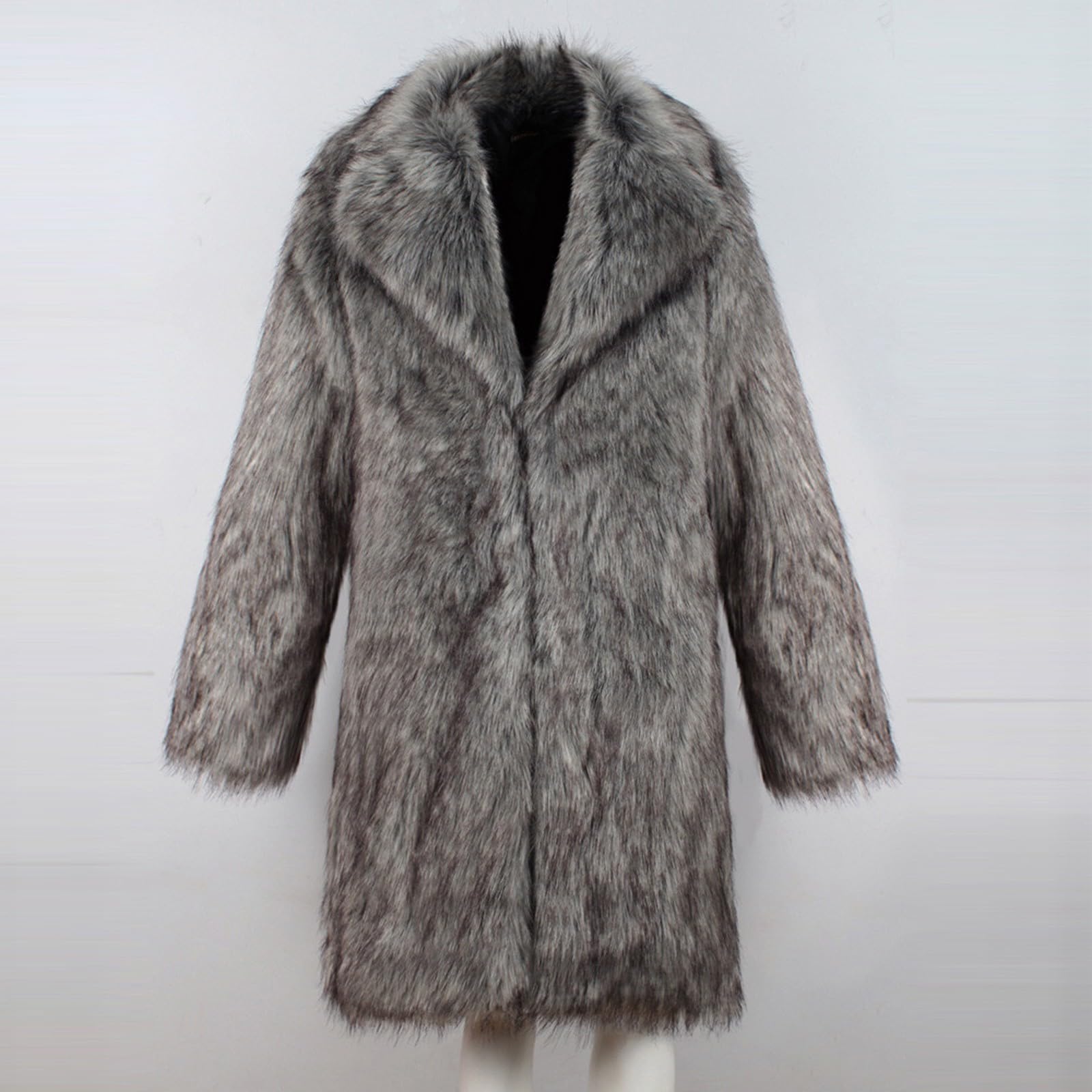 Herren Winter Einreiher Langarm Mantel Strickjacke mit Kunstpelz-Innenfutter wattierter Steppung für Outdoor-Aktivitäten bei Kälte eleganter Karomuster-Stoff hochwertige Knopfleiste vielseitig
