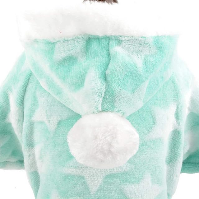 Foto 6 de 6 de smalllee_lucky_store Pijama de Forro Polar Suave para Mascotas para Perros pequeños Gatos Estrellas suéter…
