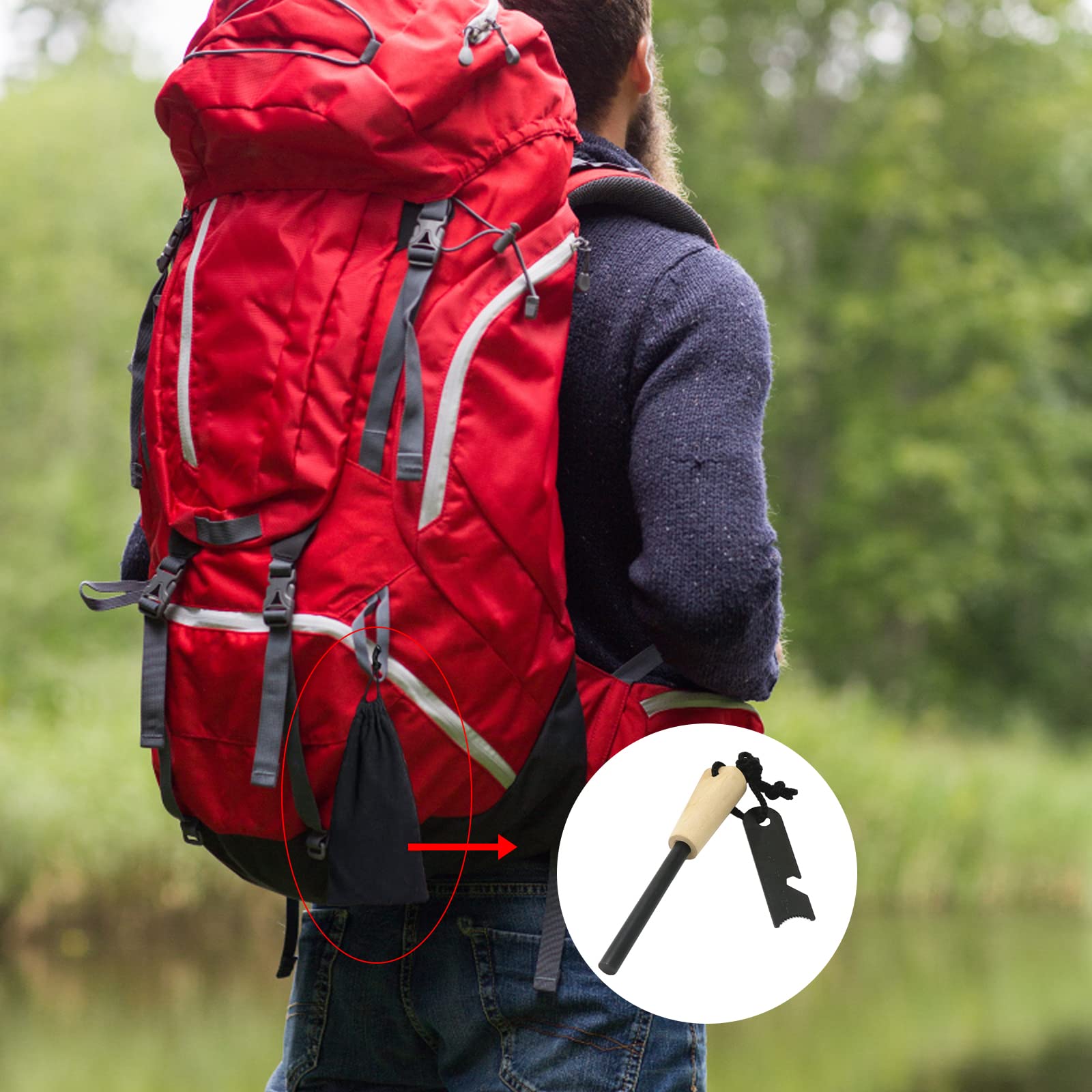 Newaner Arrancador de Fuego de Acero y Magnesio para Camping, Aire Libre y Supervivencia