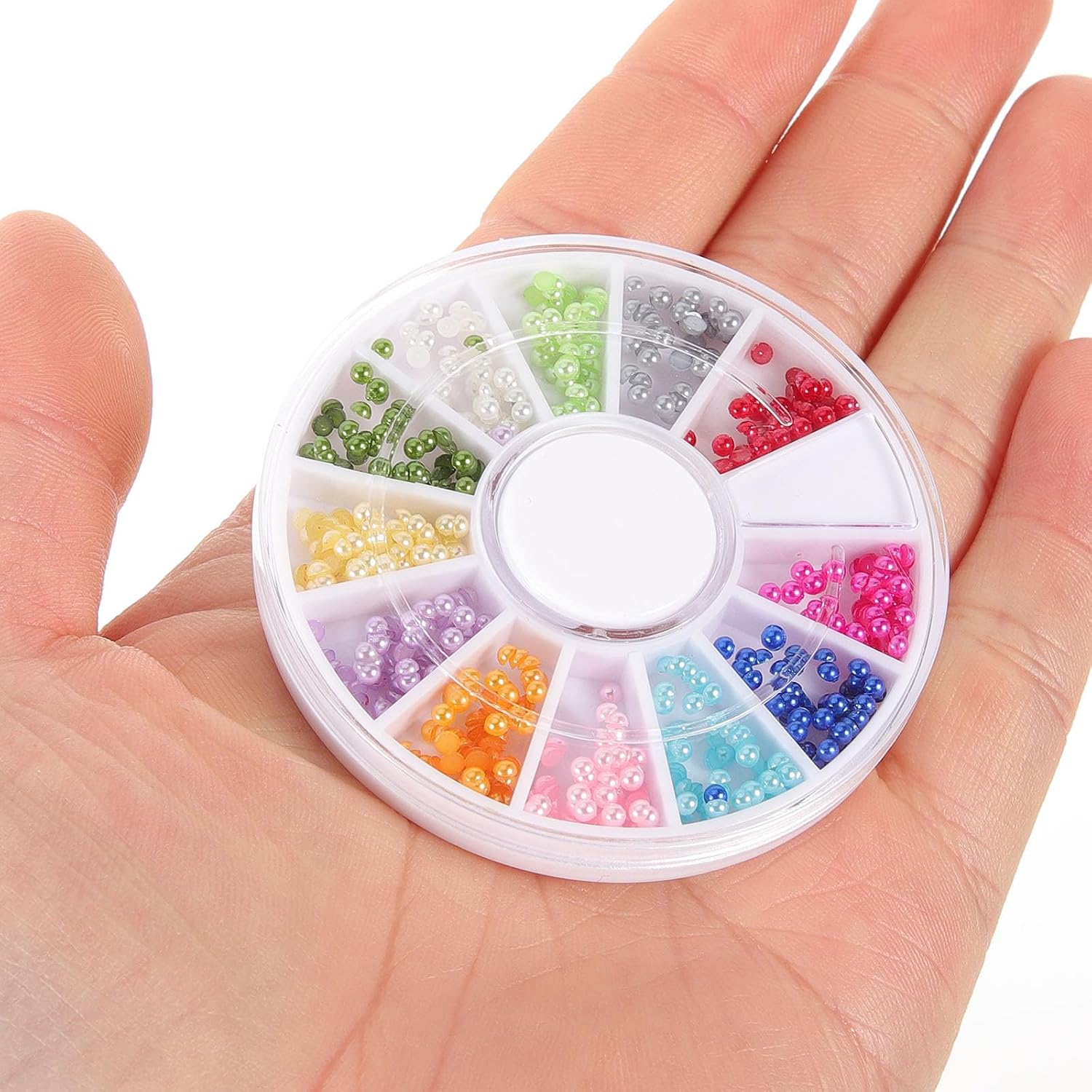 3 Boxes Flatback Pearls for Nails, Half Round Resin Nail Charms