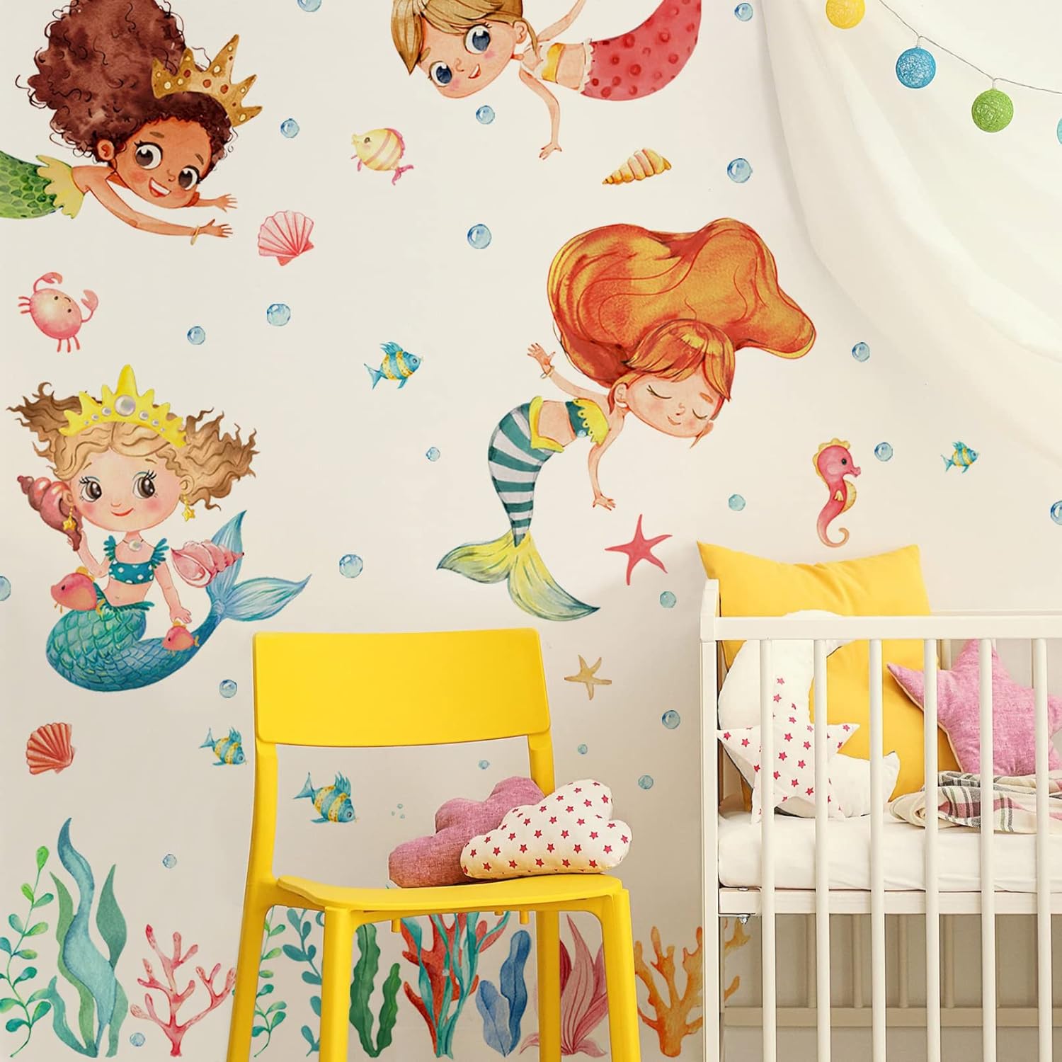 Buy Mfault Multicultural Mermaid Under The Sea Animal Wall Decal