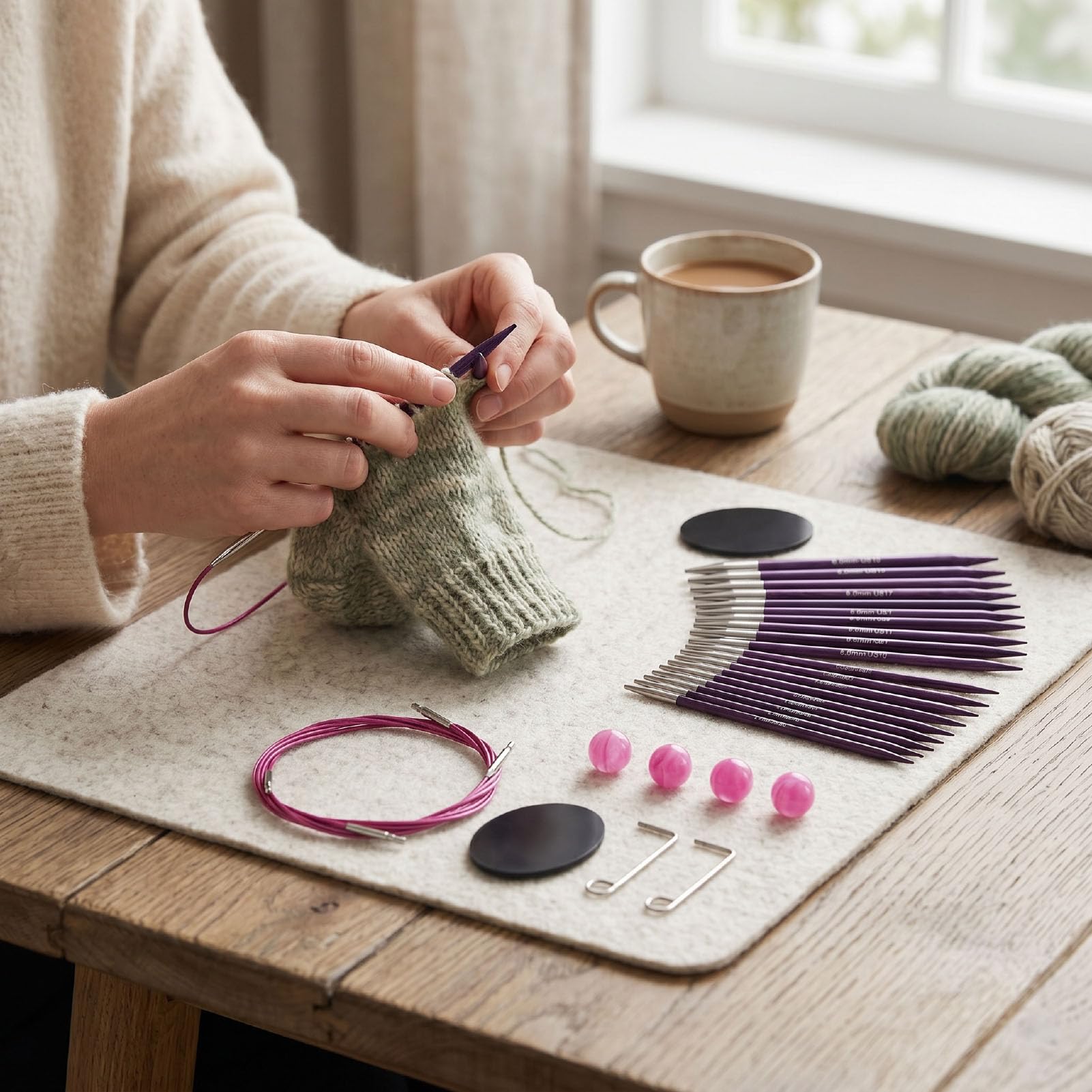 HEEPDD Set Austauschbarer Rundstricknadeln, Stricknadel Set, 10 Paare mit Etui, for Stricken und Häkeln