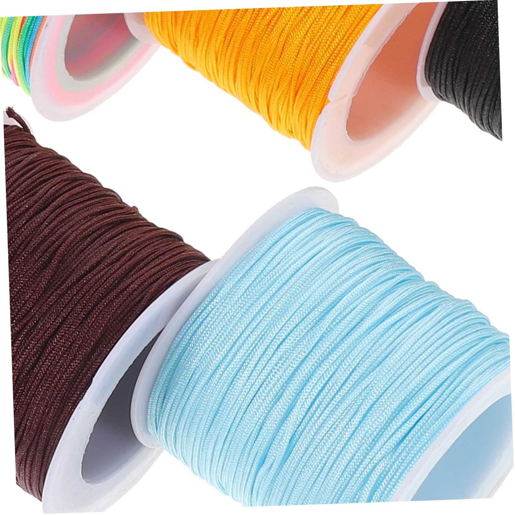 SHINEOFI Cuerda Trenzada Keyring Hilo De Tejer De Colores Hilo De Ganchillo para Tejer Hilo De Ganchillo Bricolaje Hilo Grueso para Tejer Hilo De Tejer Grueso Nylon 8 Rollos*4