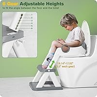 Vista 4 de Asiento de entrenamiento para ir al baño, para niños y niñas, 2 en 1, protector contra salpicaduras, antideslizante, taburete