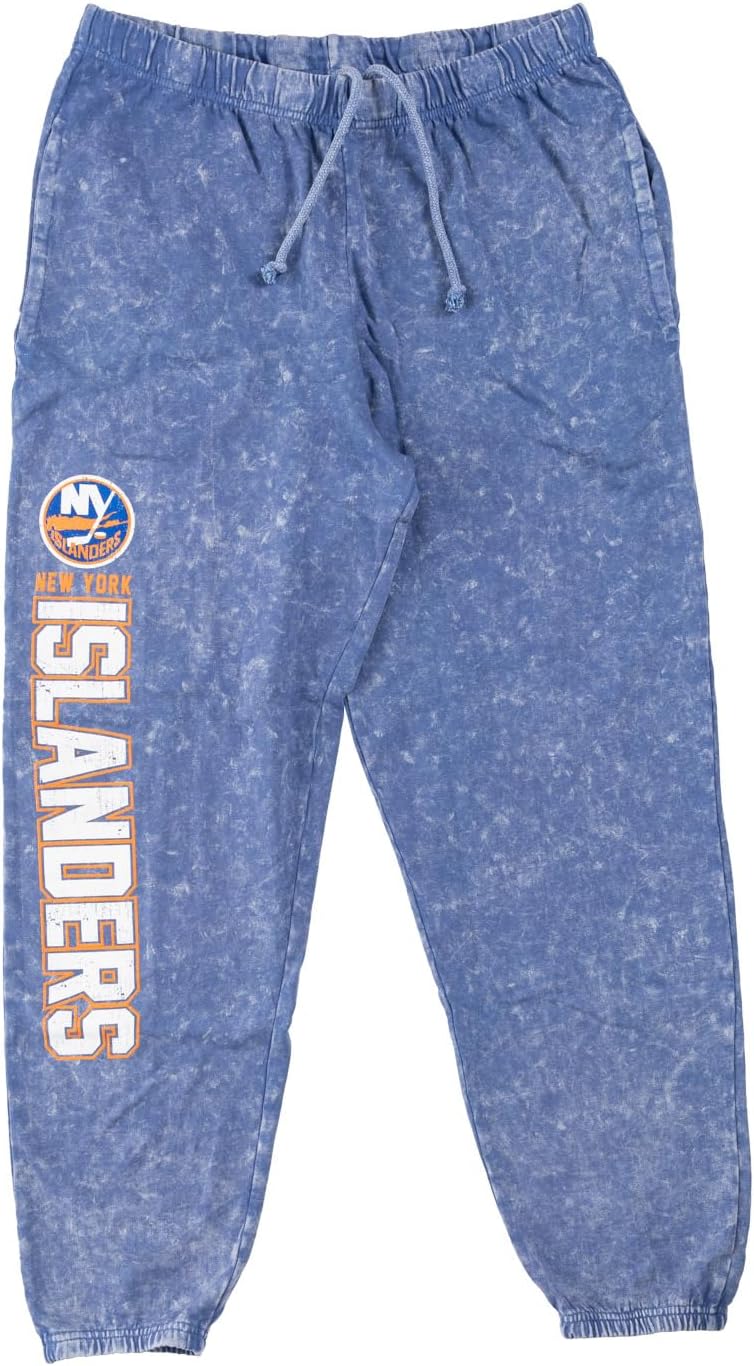 Calhoun NHL Mens Acid Wash Cotton Fleece Athletic Jogger Style Sweatpants