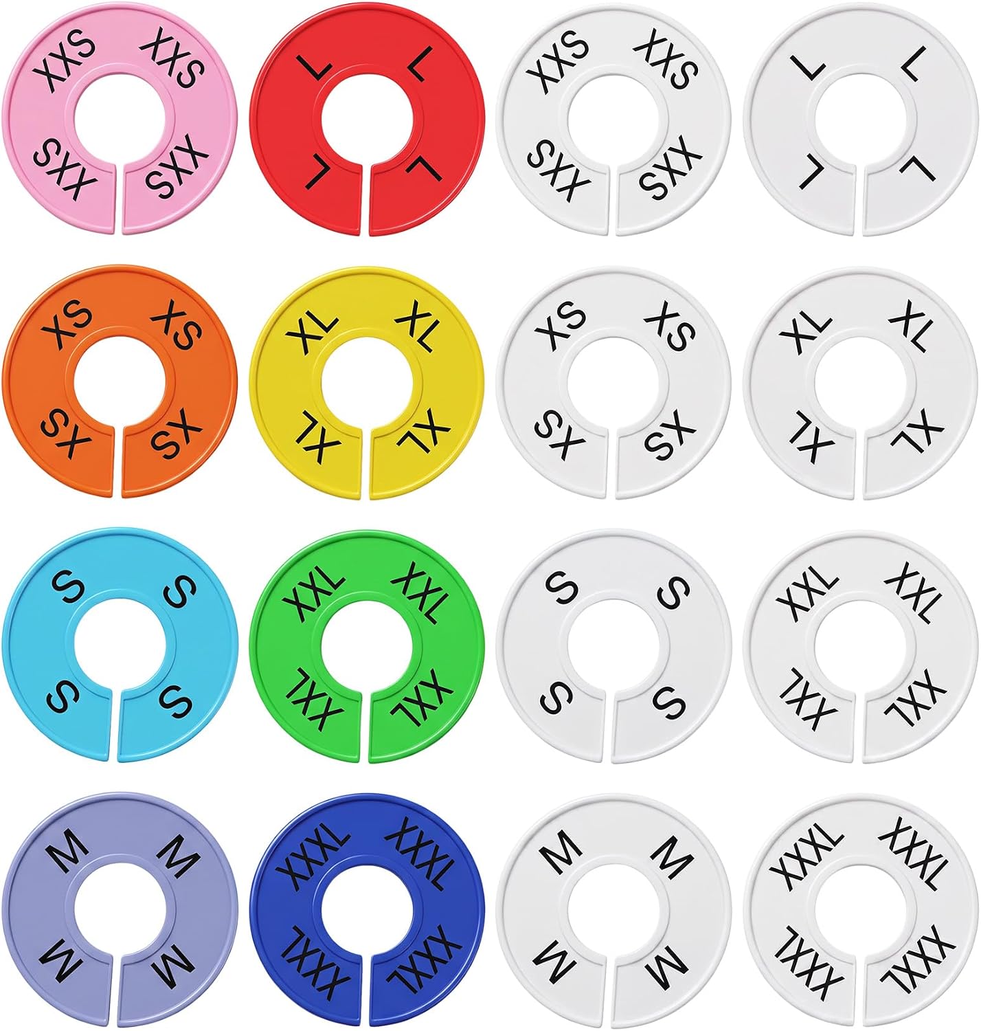 16 Pcs Clothing Size Dividers, Round Clothing Rack Size Dividers