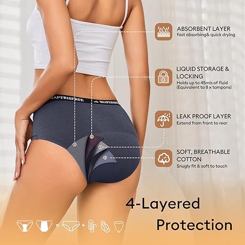Miniatura 2 de Incontinence Underwear for Women Leakproof 2.0 High Absorbency Period Panties Ladies Leakproof Menstrual Bladder Control Washable Cotton Briefs