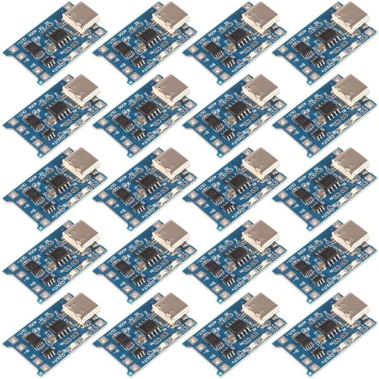 AITRIP 20pcs TP4056 Tipo-c USB 5V 1A 18650 Cargador de batería de litio Módulo de carga Junta de carga con funciones de protección dual (20pcs