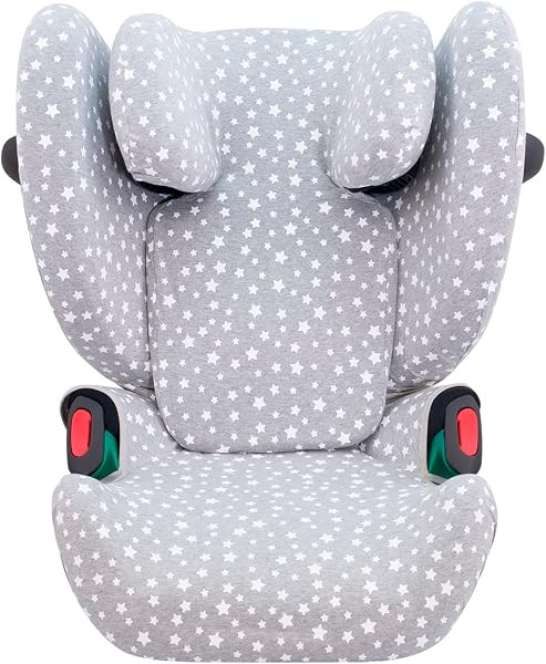 JYOKO KIDS Rivestimento per seggiolino auto in cotone compatibile con Cybex Pallas G I-SIZE (Fodera, WHITE STAR) - 5