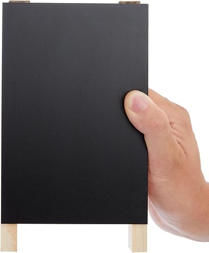 Miniatura 6 de Juvale Mini letreros de caballete de pizarra  Paquete de 2, negro, 4.5 x 7.5 pulgadas, soporte de pizarra de mesa, pantalla de doble cara para boda,