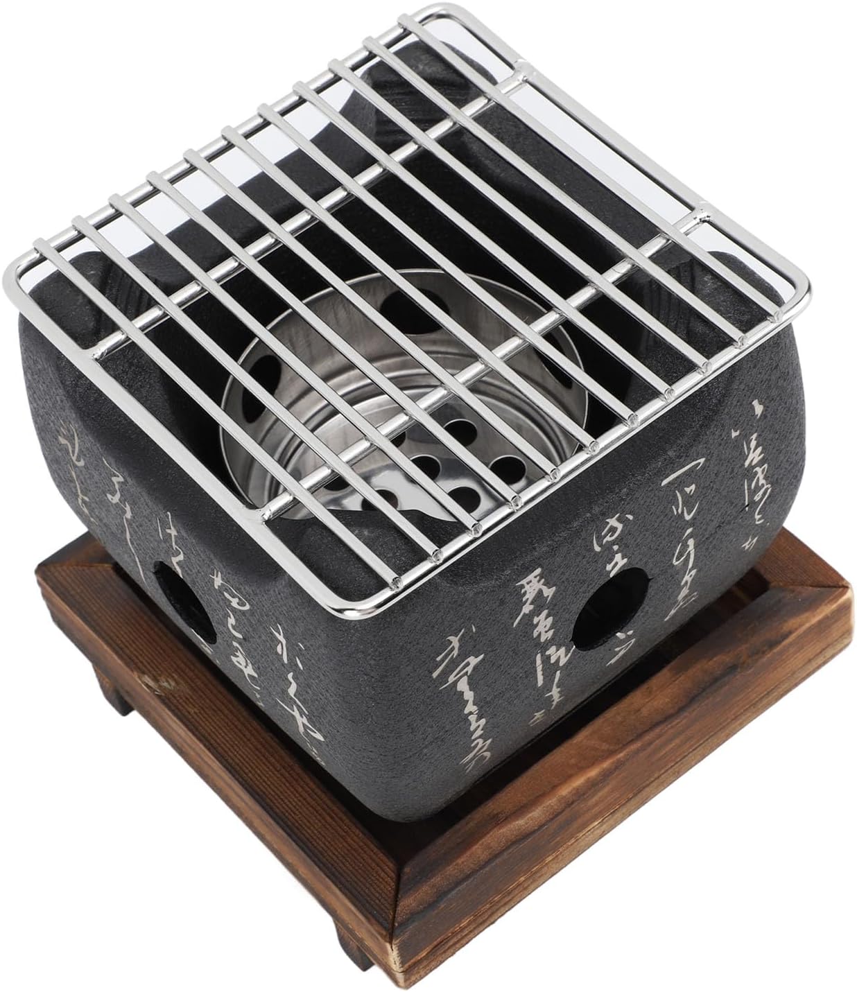 Japanese BBQ Grill, Japanese Style BBQ Grill Charcoal Hibachi Mini Portable Barbecue Stove Food Charcoal Stove for Household Barbecue Tool (19.5x18cm / 7.7x7.1in)