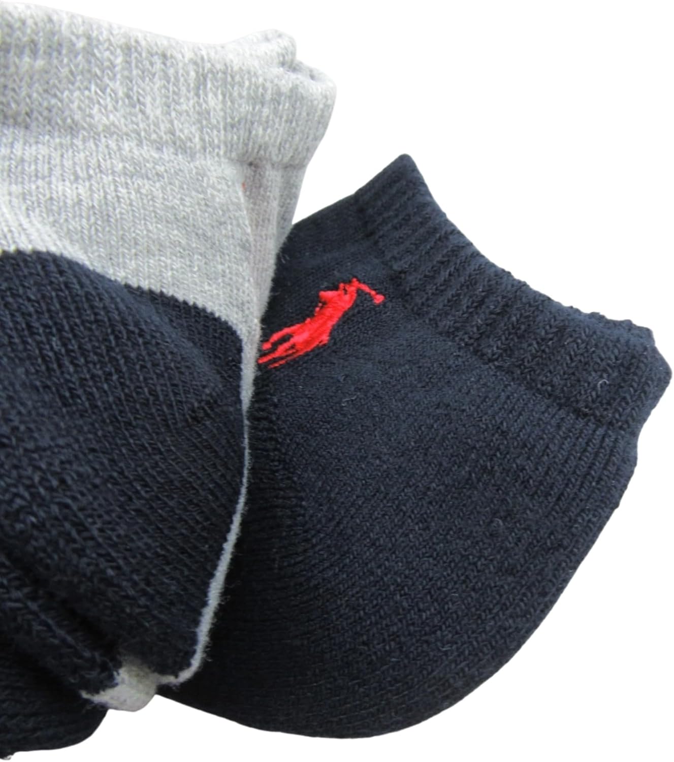 POLO RALPH LAUREN Men's No-Show Low Cut Ankle Casual Socks | Navy Blue, Heather Grey, Red Pony | ZP827291PKN | Size (10-13) Shoe, 6-12.5 / Polyester, Spandex