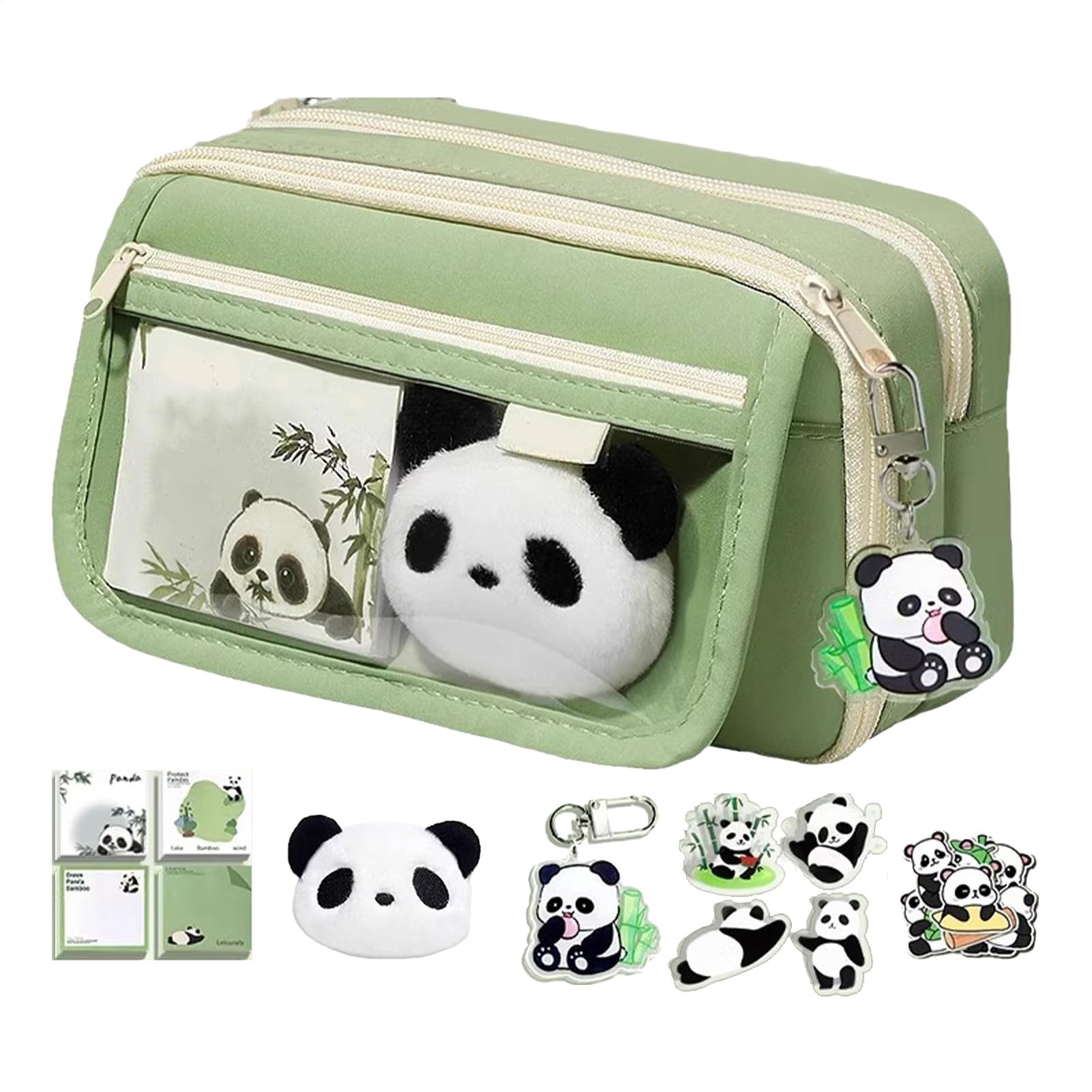 Jvjggag Cute Pencil Cases Zipper Panda Stationery Case