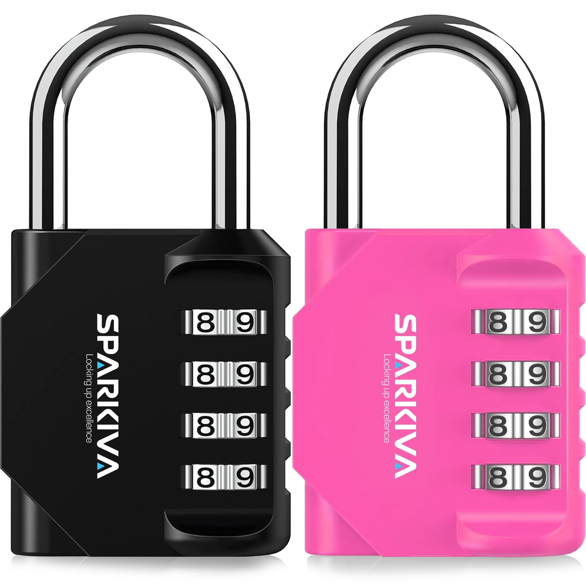 Sparkiva Combination Padlock 2 Pack, Locker Locks - Black & Pink — image 1