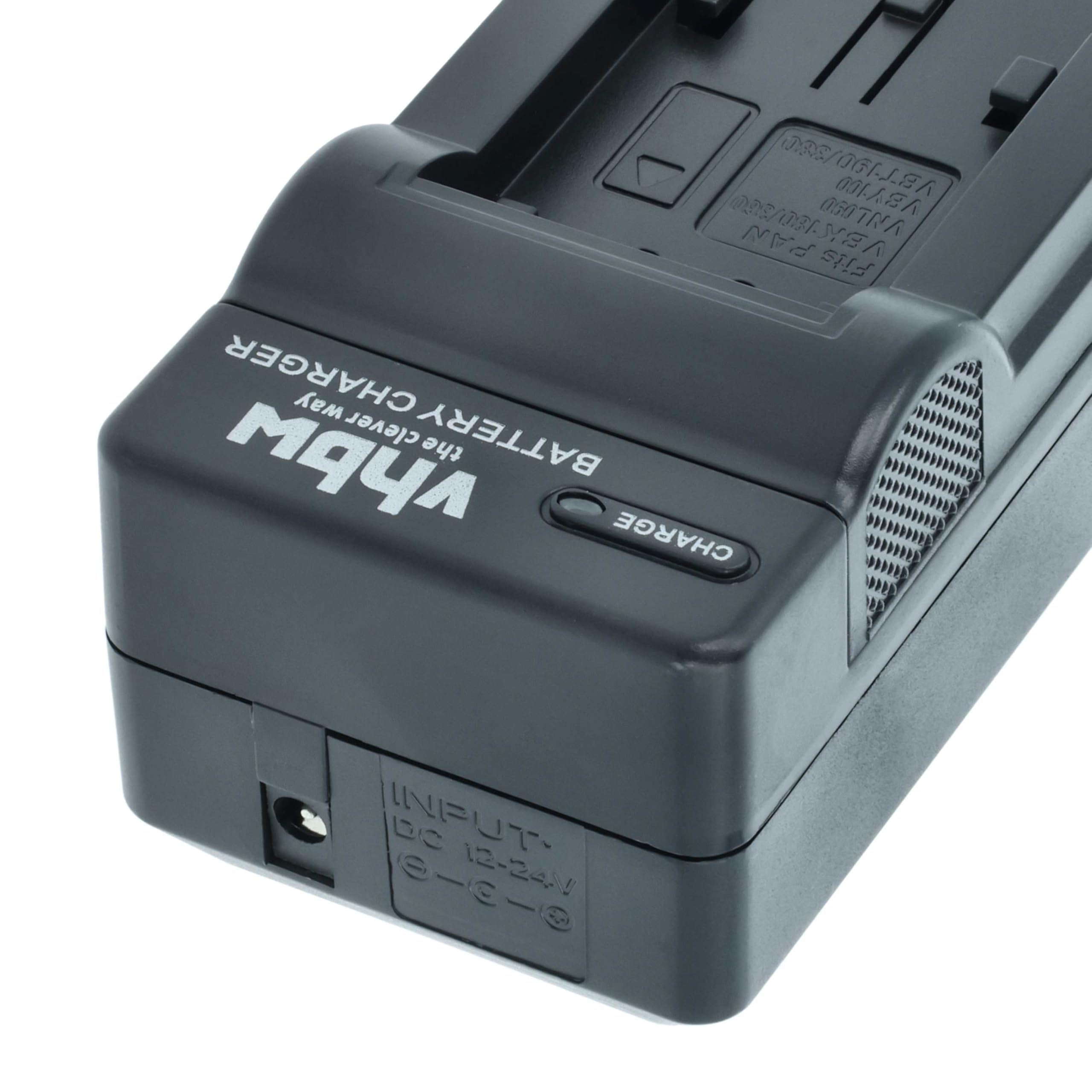 vhbw Ładowarka kompatybilna z Panasonic SDR-S45, SDR-S50, SDR-S70, SDR-T50, SDR-T70 baterii, kamer, DSLR -Wsparcie ładowania