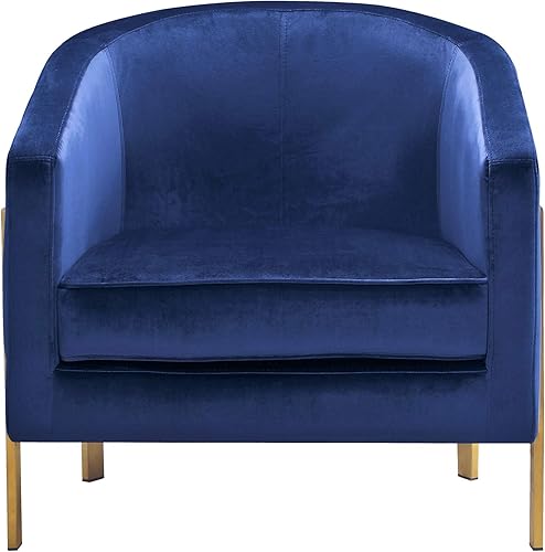 Miniatura 10 de Iconic Home Monte Accent - Silla de club elegante y elegante de terciopelo con acabado de latón cepillado, marco de acero inoxidable moderno y Negro