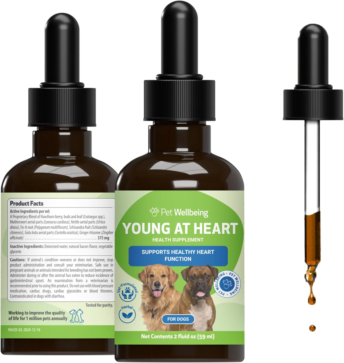 Pet Wellbeing Young at Heart for Dogs – Heart Health, Circulatory & Cardiovascular System, Hawthorn, Motherwort, Schisandra – Veterinarian-Formulated Herbal Supplement 2 fl oz (59 ml) Pet Wellbeing Young at Heart for Dogs – Heart Health, Circulatory & Cardiovascular System, Hawthorn, Motherwort, Schisandra – Veterinarian-Formulated Herbal Supplement 2 fl oz (59 ml)