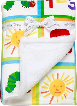 2 Ply Plush Baby Blanket, Reversible World of Eric Carle The Very Hungry Caterpillar Print Multi-Colored, 30 in. x 40 in.