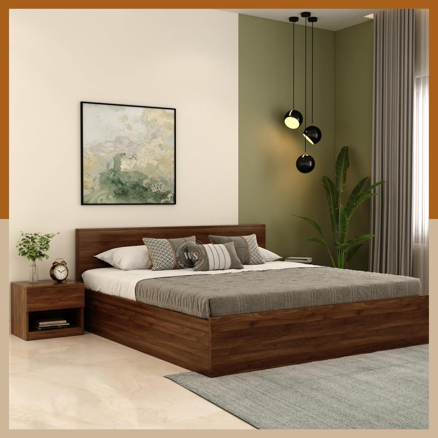 WoodenStreet™ Harper Wooden Double Bed, King Size Bed with Storage and 1 Year Warranty, Premium Engineered Wood, Frosty White Finish (B0D8BDFMMM) Amazon Price History, Amazon Price Tracker