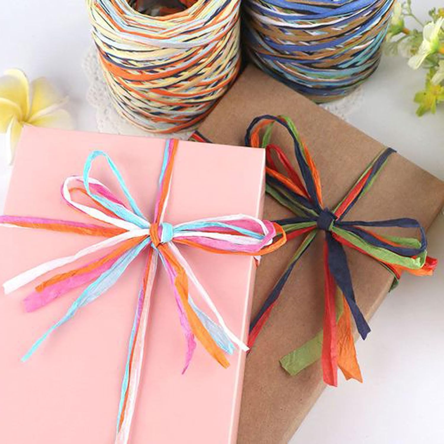 CC Wonderland Zone Kraft Raffia Ribbon, 0.25 in x 656 ft, Ideal for Crafts, Decorating, and DIY Projects