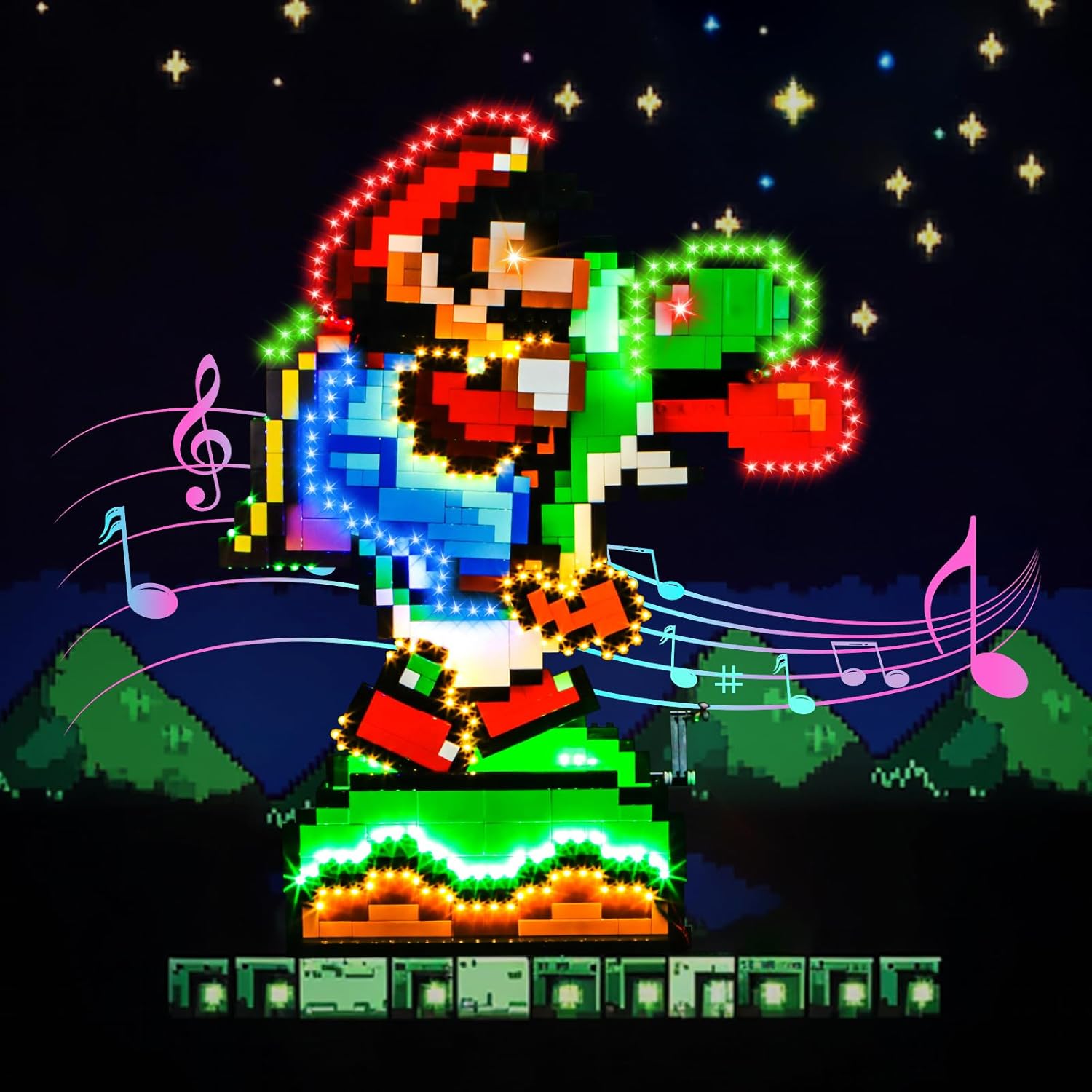 LED Lighting Compatible with Lego Mario & Yoshi 71438, Light Kit Compatible with Lego 71438, Giving Light to Model, NOT Included The Model SetTypical Version