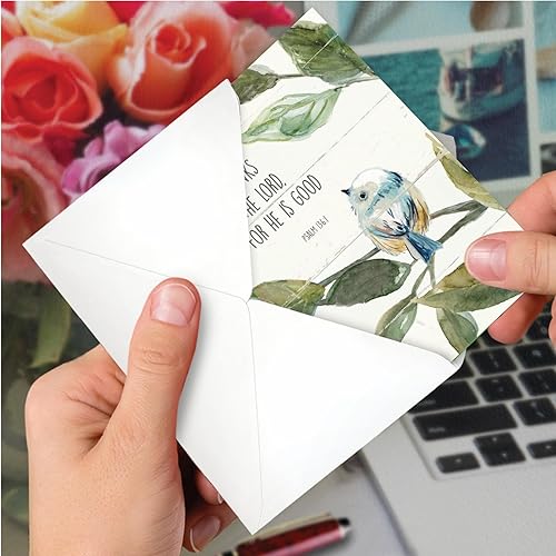 Miniatura 5 de The Best Card Company Tarjeta de felicitación de agradecimiento con sobre de 5 x 7 pulgadas (1 tarjeta) Scripture Birds C7108ETYG