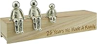 Vista 6 de Idea del 26 aniversario – 26 años que hicimos un adorno de metal familiar – Elige tu combinación familiar (2 niños)