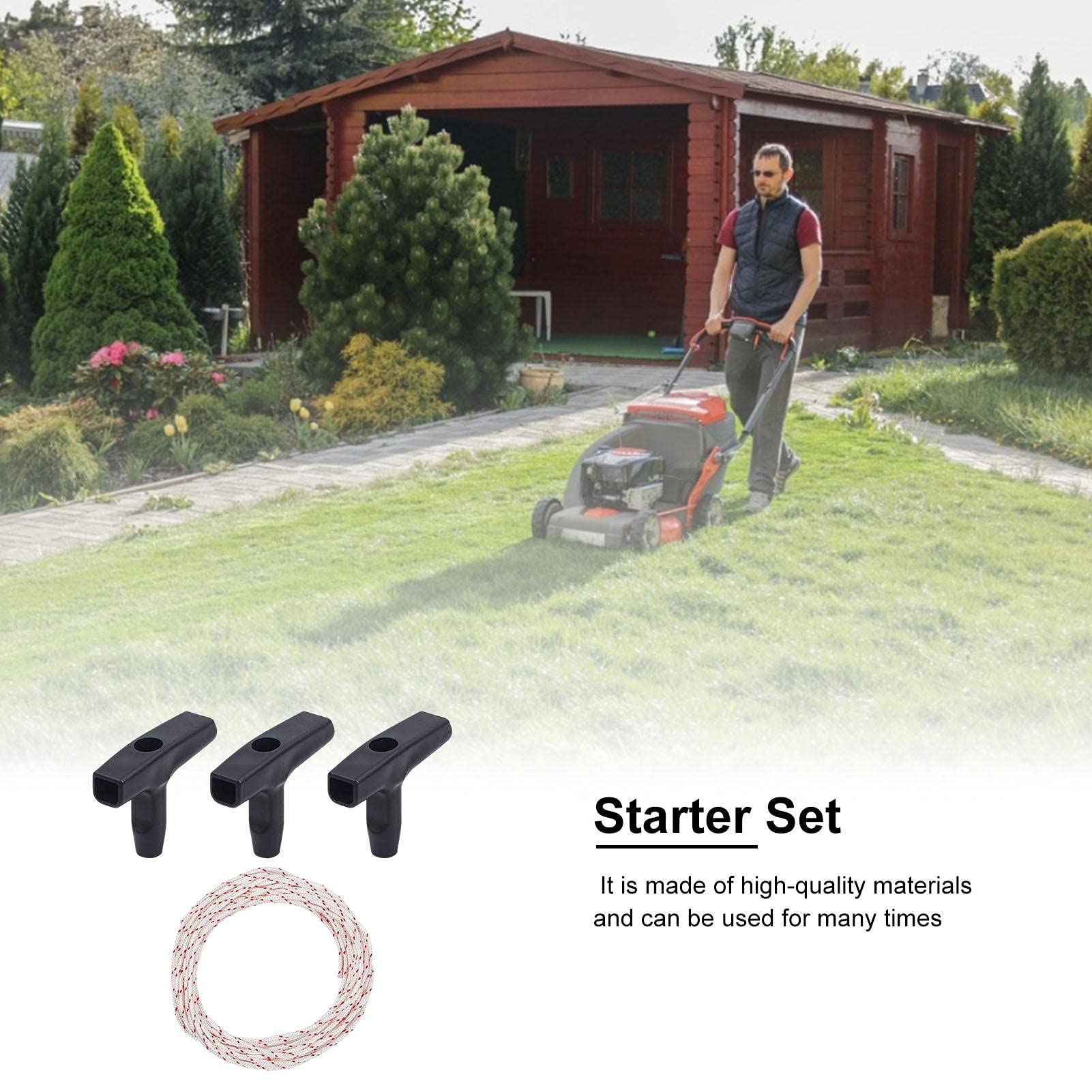 SATINIOR Startergriff & Seilzugschnur Set – 100 M, 3,0 Mm, Für Rasenmäher, Kettensägen Von Husqvarna, Poulan