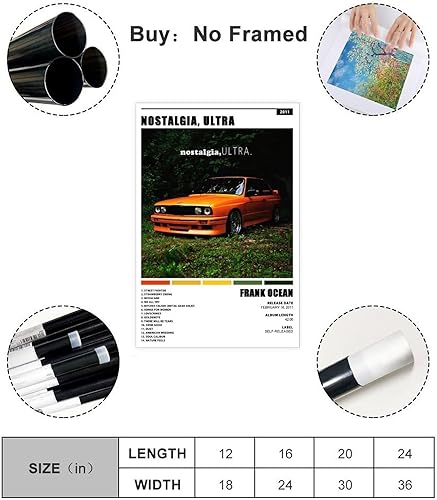 Miniatura 2 de Jamjum Póster musical de Nostalgia, Ultra de Frank, póster de lienzo sin marco 12 x 18 pulgadas (11.8 x 17.7 in)