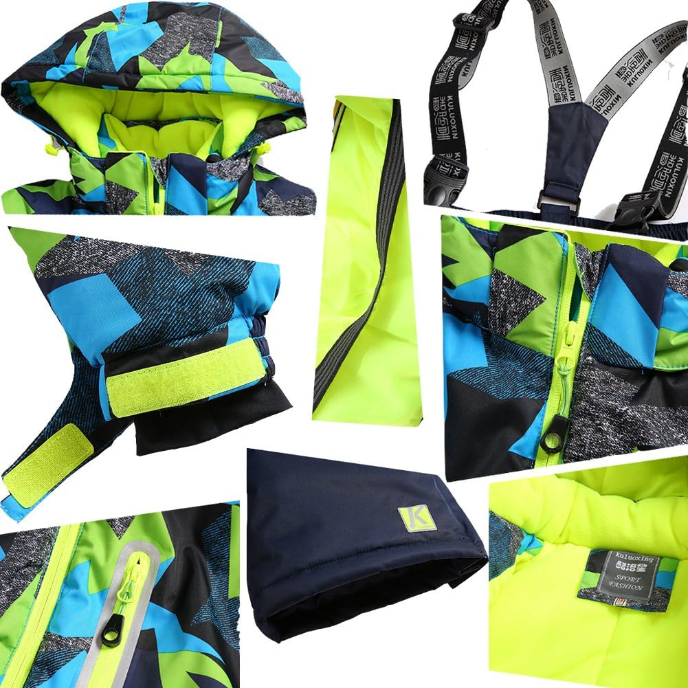 Boy's Ski Jacket and Pants Snow Insulated Suit Windproof & Waterproof
