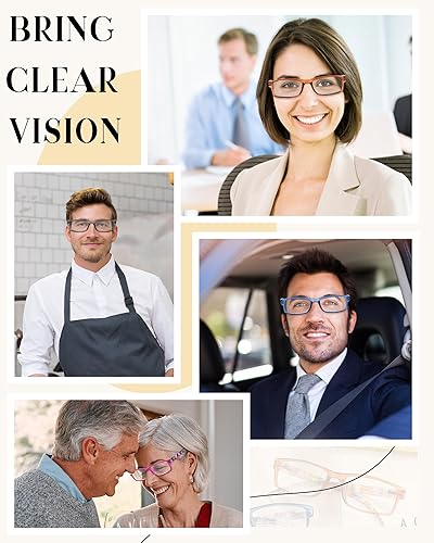 Miniatura 6 de Yexiya 24 Pack Reading Glasses Bulk Traditional Reading Glasses with Spring Hinge Adjustable Reading Glasses for Men Women