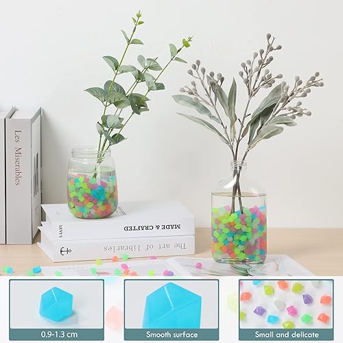 Miniatura 2 de 300 piezas de piedras luminosas en forma de diamante que brillan en la oscuridad, rocas para decoración al aire libre, piedras pequeñas luminosas