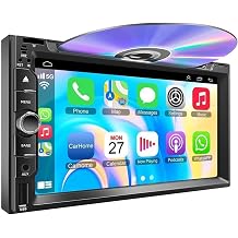 ستيريو مزدوج Din Car مع مشغل CD / DVD - 7 بوصة HD Touchscreen Car Stereo Support CarPlay & Android Auto، SWC، Bluetooth، Mirror Link، Backup Camera، Subwoofer، USB / TF / AUX، AM FM