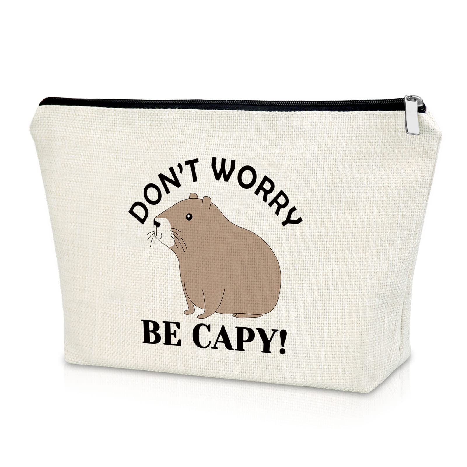 Sazuwu Capybara Lover Makeup Bag Animal Theme Gift for Women Friend Birthday Christmas Graduation Cosmetic Travel Pouch