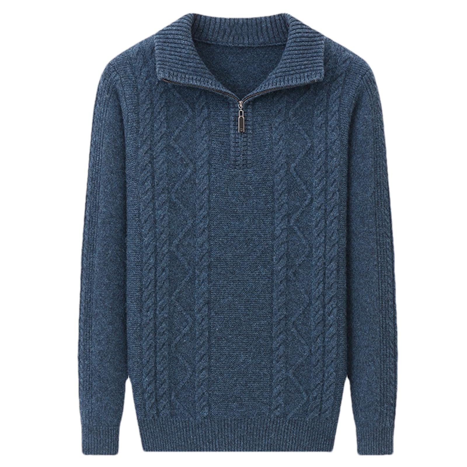 Maglione Ispessito in Cashmere con Cerniera alla Moda da Uomo