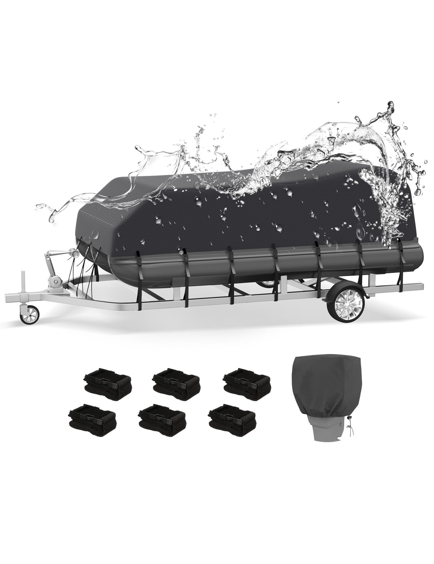 Photo 1 of Umbrauto Trailerable Pontoon Boat Cover with Motor Cover