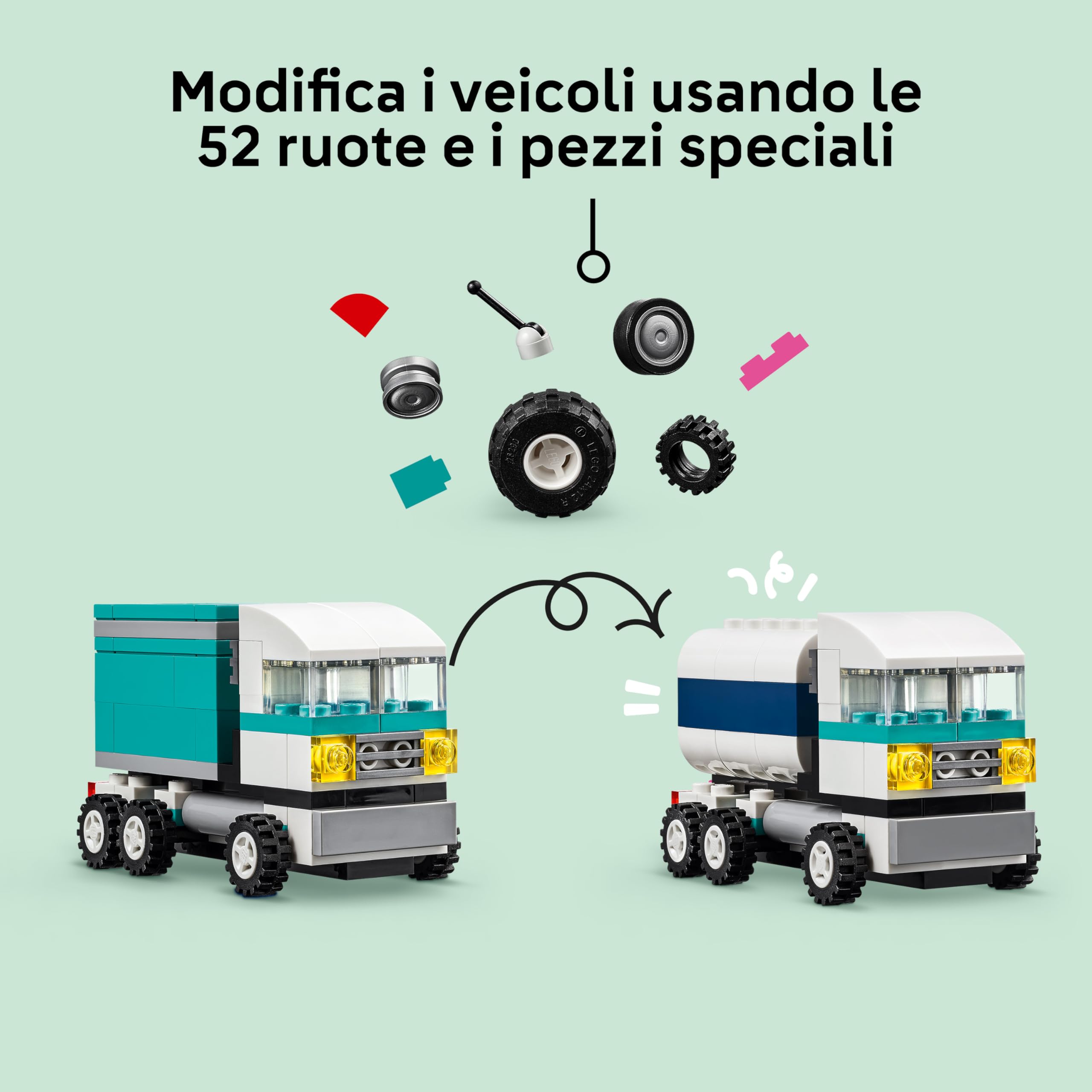 LEGO Classic Veicoli Creativi, Modellini di Auto Colorate da Costruire in Mattoncini, Set con Macchine Giocattolo per Bambini e Bambine, Ragazzi e Ragazze da 5 Anni in su 11036