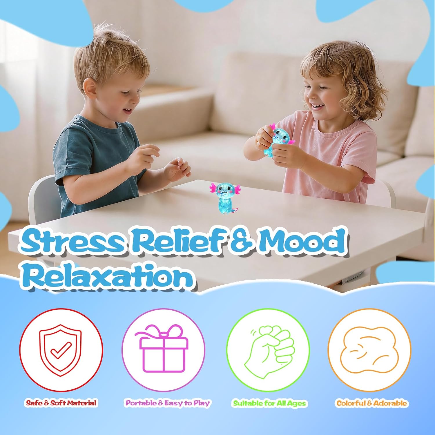 Axolotl squishys Toy, Slow Rising Squeeze Toy, Soft Stretchy Fidget Toy image 4