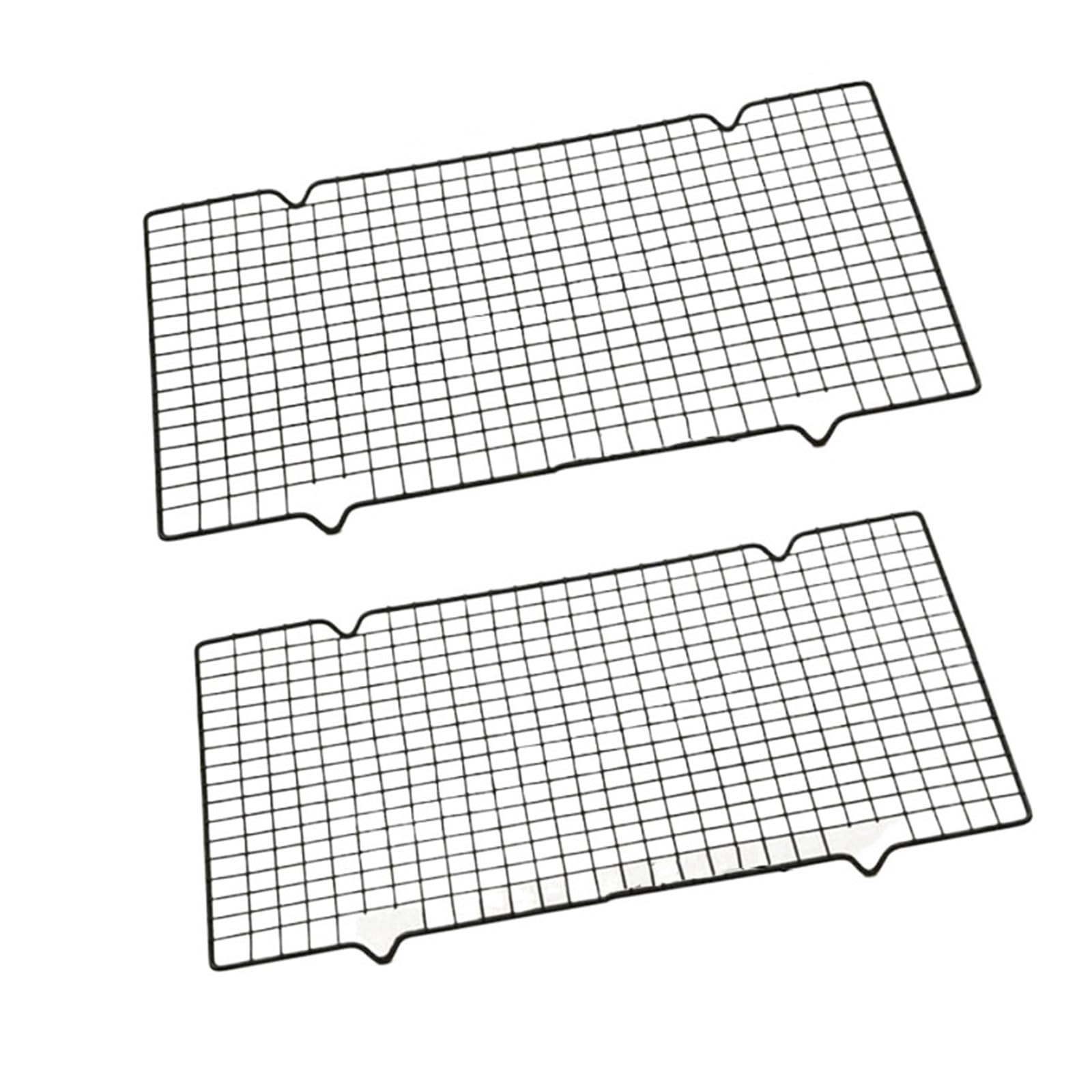 Kühlgitter aus Edelstahl Edelstahl-Drahtgitter, Kühltablett, Kuchen, Lebensmittelregal, Ofen, Küche, Backen, Pizza, Brot, Grill, Kekse, Halter, Regal(2pcs Black L)